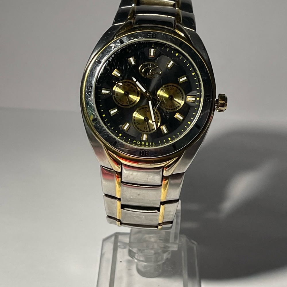 Iowa Hawkeyes NCAA Black and Gold Chronograph Men's Watch by Fossil